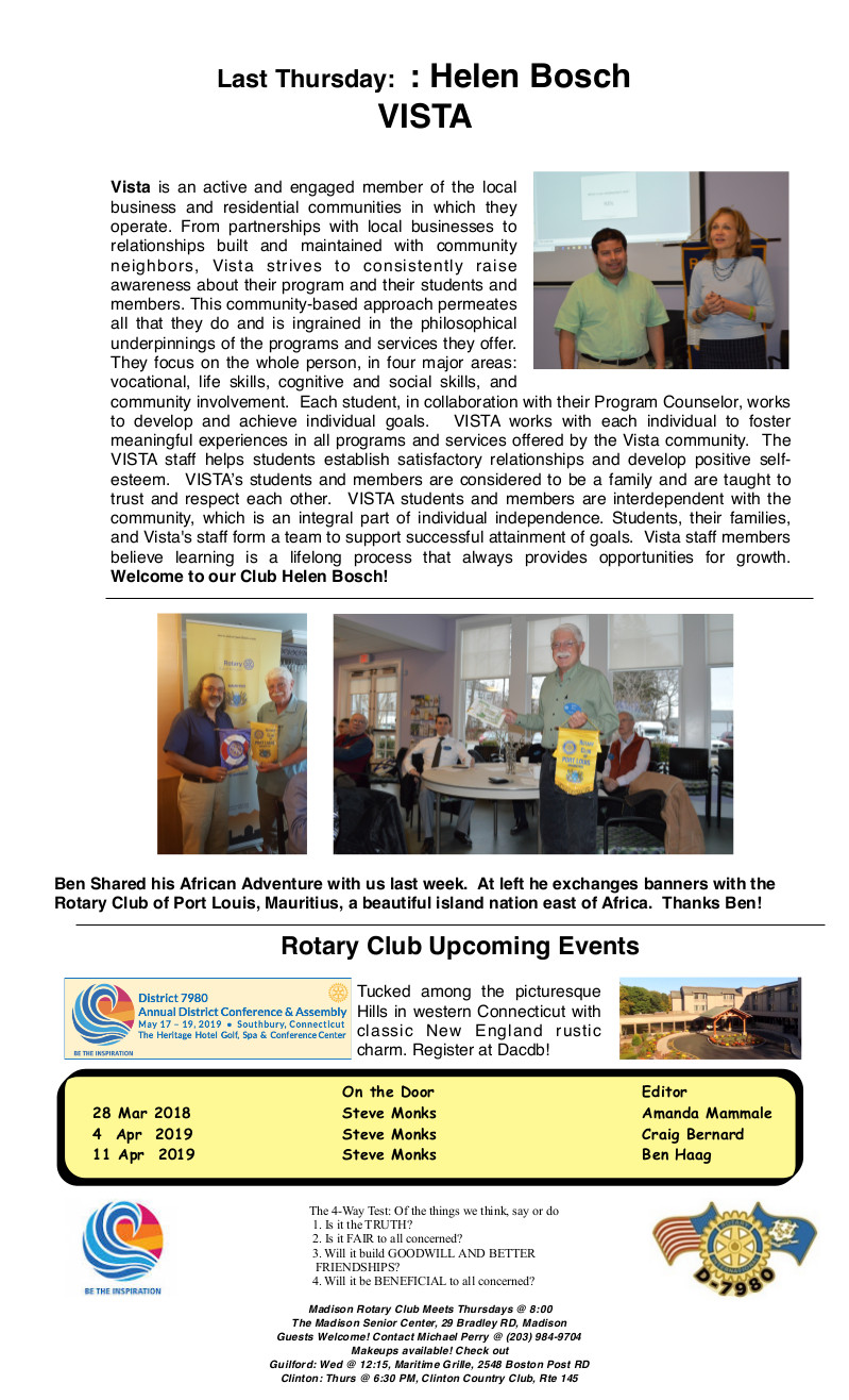 Madison Ct Rotary Newsletter Archive Mar 28 2019